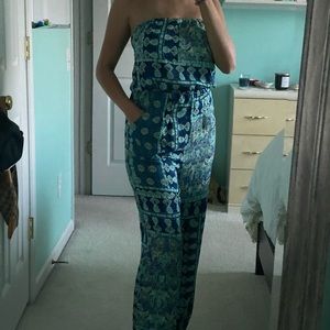 FLoral Strapless Jumpsuit